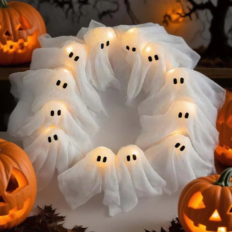 Hallowy™  Ghosts Glow Wreath
